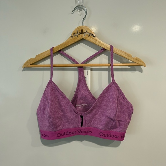 NWT Outdoor Voices Steeplechase Purple Sports Bra - Picture 5 of 6
